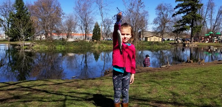Jefferson Pond is a great, in-town, stocked pond options for outdoor family fun.